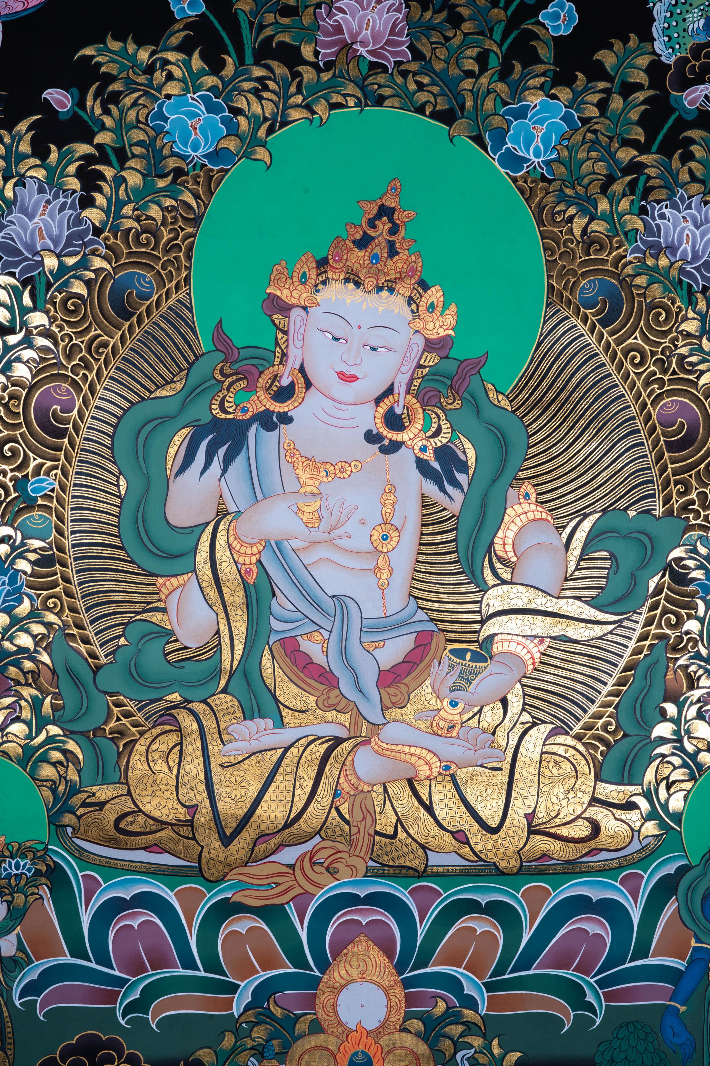 Tibetan Thangka art - Vajrasattva ,the Purifier - Himalayas Shop
