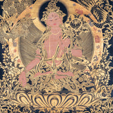 Golden White Tara Authentic Handmade Thangka - Himalayas Shop