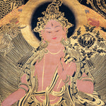 Golden White Tara Authentic Handmade Thangka - Himalayas Shop