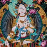 Thangka Painting of White Tara - Himalayas Shop