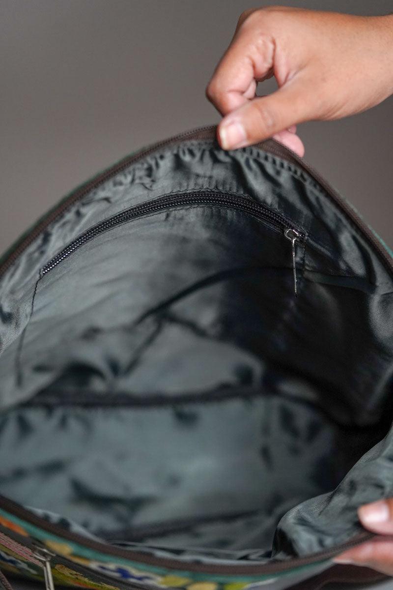 Shoulder Handbag with Floral Embroidery - Himalayas Shop