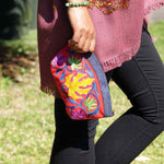 A special women pouch very light weight, ideal as a makeup bag or everyday use hand purse.