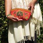 Women pouch purse with floral pattern, ultra-soft and lightweight. The pouch can be used as makeup bag or clutch that suit your style. Ethically made in Nepal.