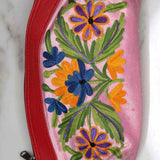 Beautiful Cashmere design pouch made with hand-embroidery design with a very fine embellishment that involves elaborate and intricate floral motifs.