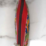 Beautiful Cashmere design pouch made with hand-embroidery design with a very fine embellishment that involves elaborate and intricate floral motifs.