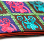 Everyday purse with beautiful handmade cashmere embroidery,  boho style wristlet purse.