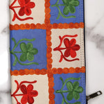 Beautiful handmade wristlet purse with Kashmiri embroidery for everyday use.