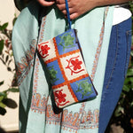 Beautiful handmade wristlet purse with Kashmiri embroidery for everyday use.