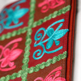 Everyday purse with beautiful handmade cashmere embroidery,  boho style wristlet purse.