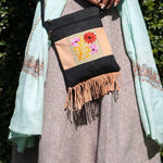 A unique style women's shoulder bag, crafted with beautiful cashmere floral embroidery to give it a chic stylish look..