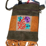 A unique style women's sling bag, crafted with beautiful cashmere floral embroidery to give it a chic stylish look.