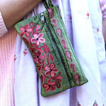 Unique style women wristlet pouch  with hand embroidery, easy to carry and stylist design