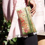 Unique style women wristlet pouch  with hand embroidery, easy to carry and stylist design