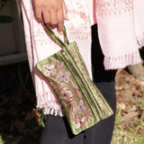 Unique style women wristlet pouch  with hand embroidery, easy to carry and stylist design
