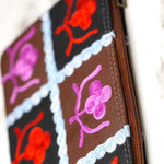 Beautiful handmade wristlet purse with Kashmiri embroidery for everyday use.