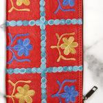 Beautiful handmade wristlet purse with Kashmiri embroidery for everyday use.