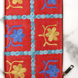Beautiful handmade wristlet purse with Kashmiri embroidery for everyday use.