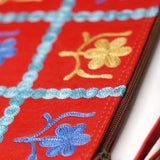 Beautiful handmade wristlet purse with Kashmiri embroidery for everyday use.
