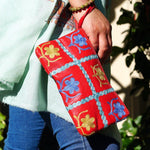 Beautiful handmade wristlet purse with Kashmiri embroidery for everyday use.