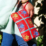 Beautiful handmade wristlet purse with Kashmiri embroidery for everyday use.