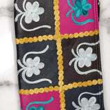 Beautiful handmade wristlet purse with Kashmiri embroidery for everyday use.