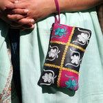 Beautiful handmade wristlet purse with Kashmiri embroidery for everyday use.