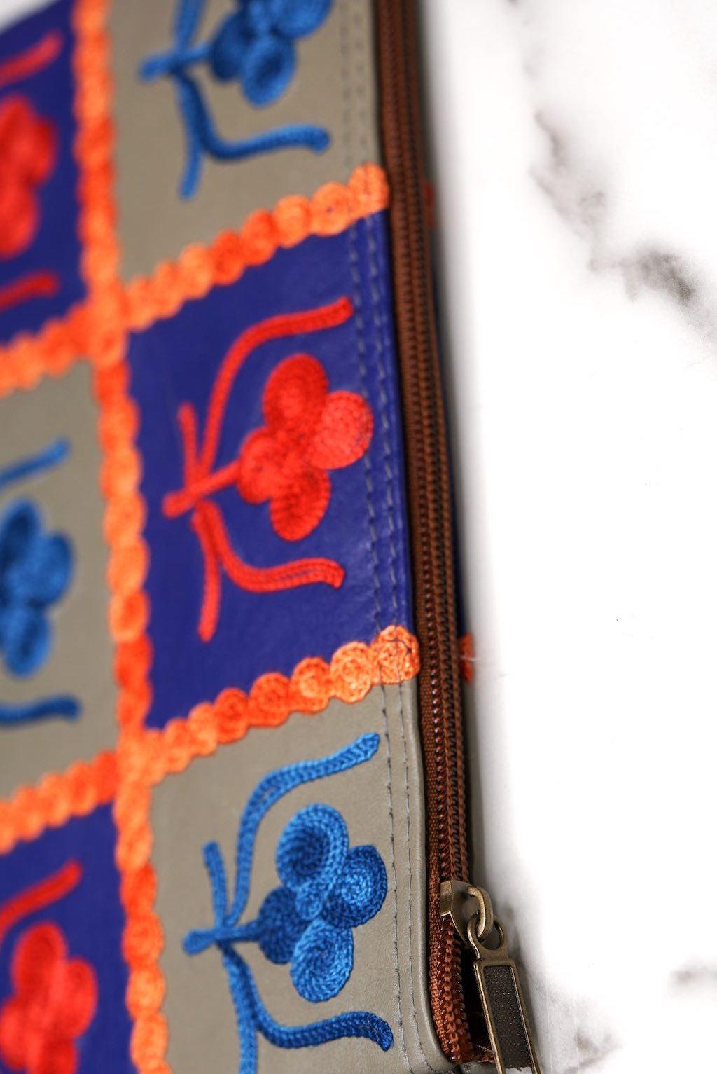 Beautiful handmade wristlet purse with Kashmiri embroidery for everyday use.