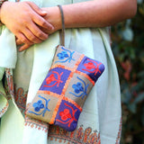 Beautiful handmade wristlet purse with Kashmiri embroidery for everyday use.