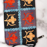 Beautiful handmade wristlet purse with Kashmiri embroidery for everyday use.