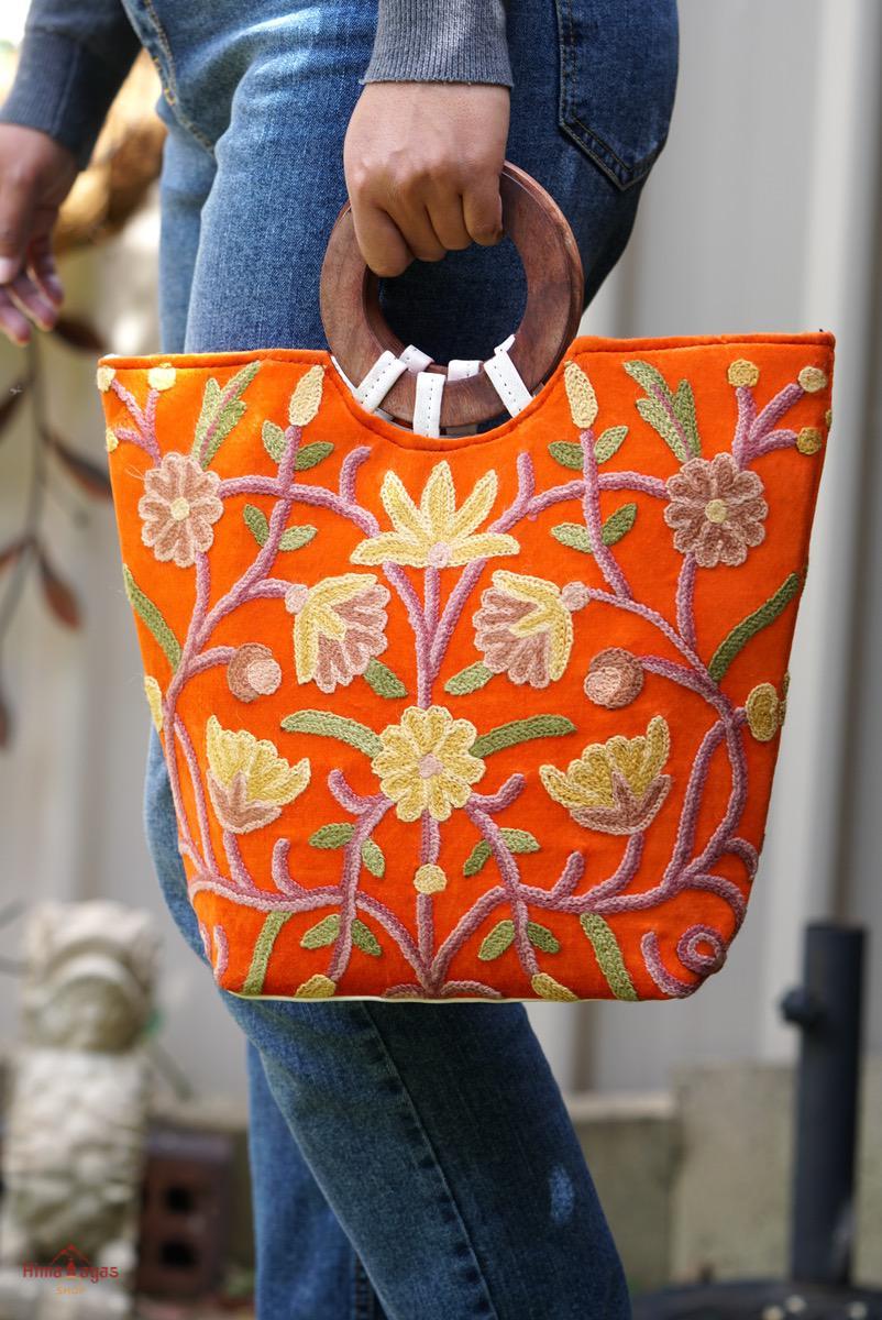 Unique style tote bag with hand embroidery, easy to carry and stylist design