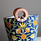 A classic women's tote bag, crafted with beautiful cashmere floral embroidery to give it a chic stylish look.