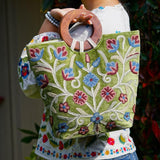 A stylist women’s Tote bag for everyday use, handmade and kashmiri embroidery design for boho style.