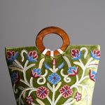 A stylist women’s Tote bag for everyday use, handmade and kashmiri embroidery design for boho style.