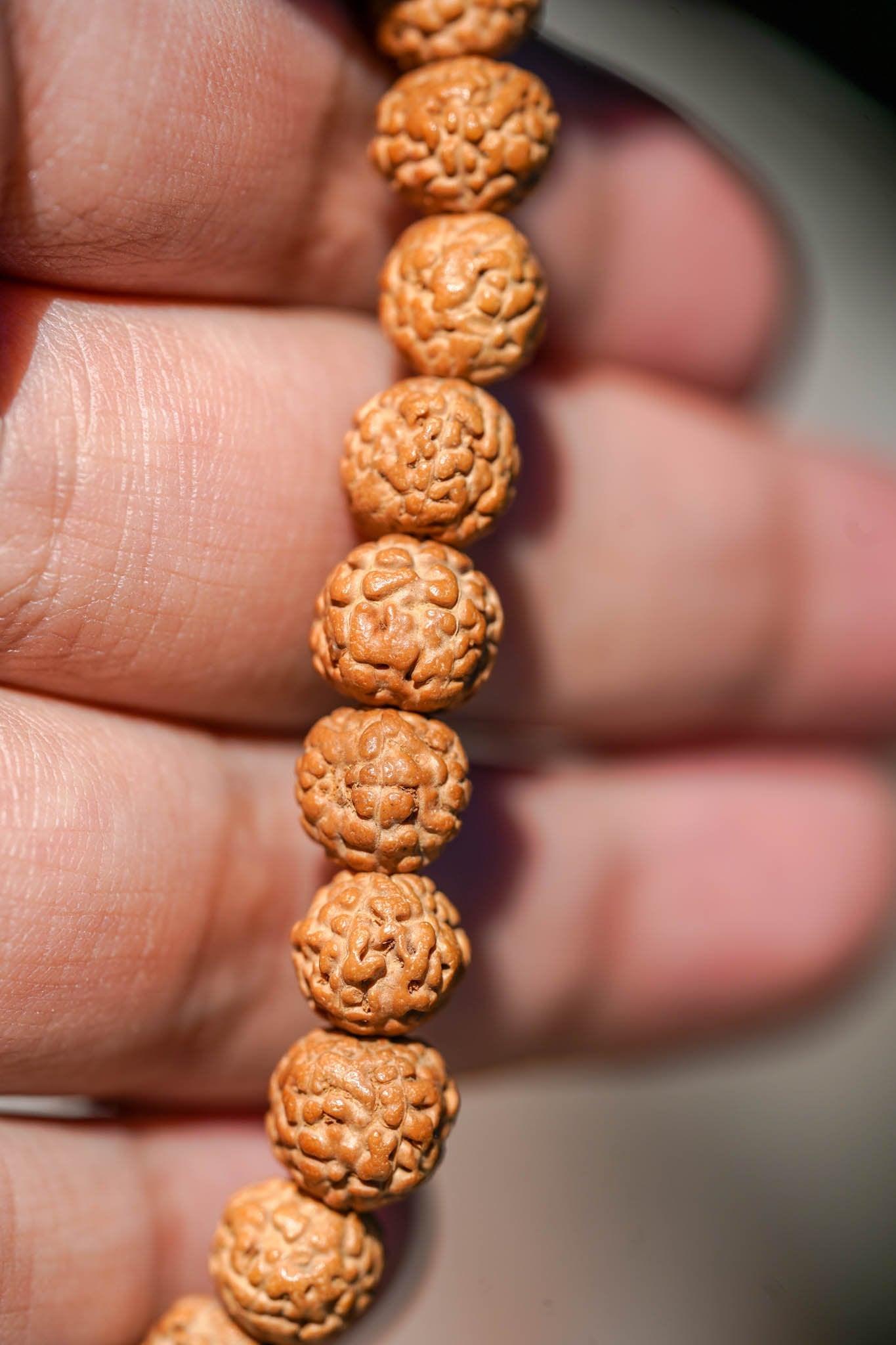 Natural Rudraksha Bead Bracelet - Unisex Bracelet for Spiritual and Yoga Person - Meditation & Healing wrist mala from Himalayas | Shiva