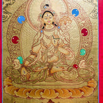 Authentic Handmade White Tara Thangka