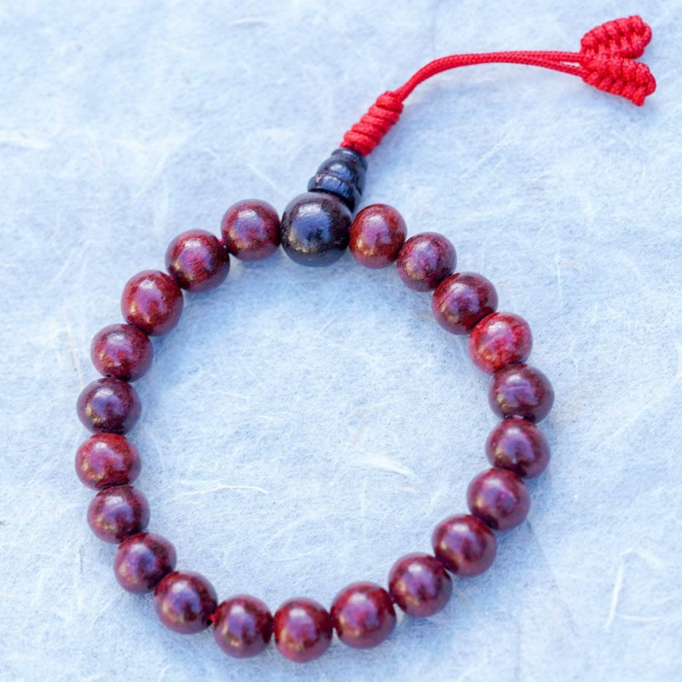 Rose Wood Bracelet - 6mm to 8 mm Adjustable Bead Bracelet for Men and Women