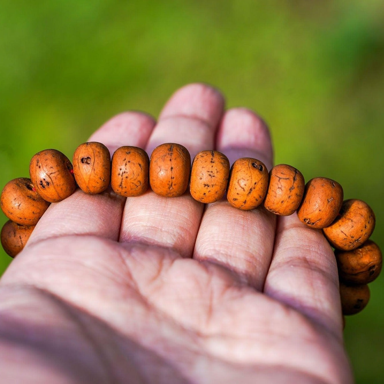 Meditation and Calming Bodhi Bead Bracelet - Natural seed Bracelet with hand strung together from Kavre, Nepal