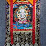 Hindu God Ganesh Thangka Art Painting