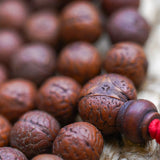Antique Dark Bodhi Bead Mala close up