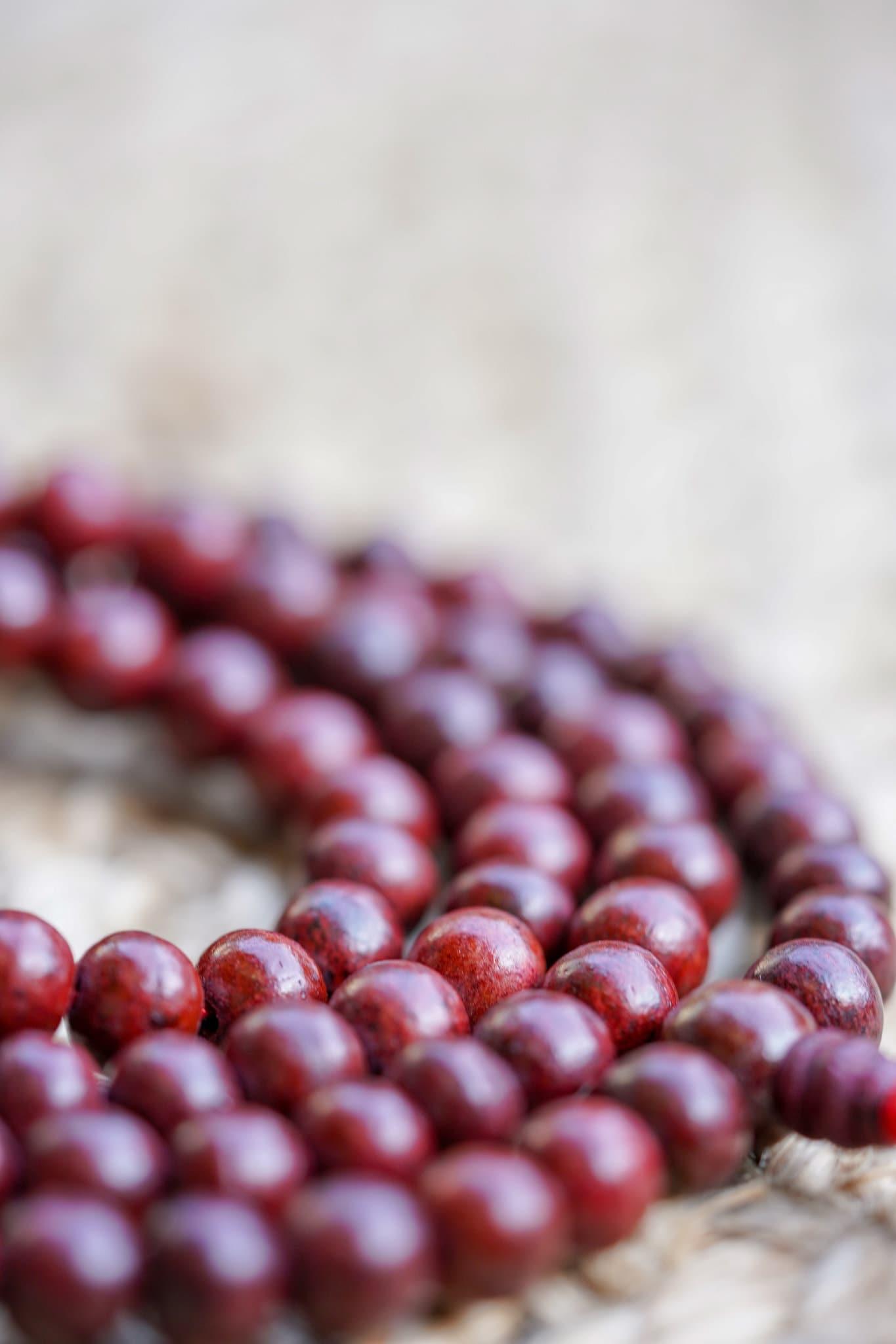 Rosewood Mala close up