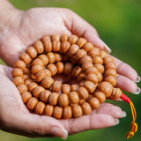 Natural Bodhi Bead Wrist Mala being held