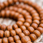 Natural Bodhi Bead Wrist Mala close up