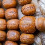 Natural Bodhi Bead Wrist Mala beads close up
