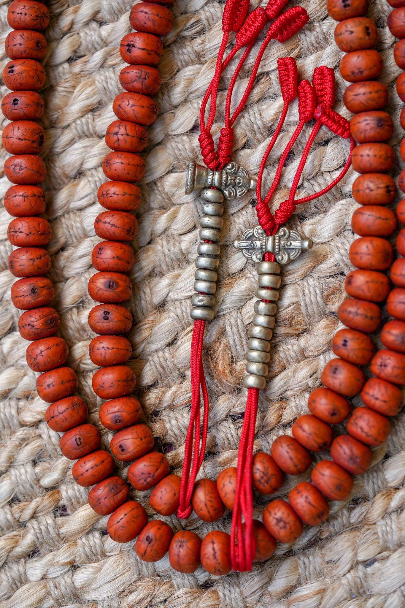 Vajra & Bell Dorje Bodhi Mala close view