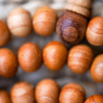 108 Beads Sandalwood Mala beads close up