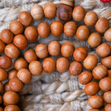 108 Beads Sandalwood Mala close up