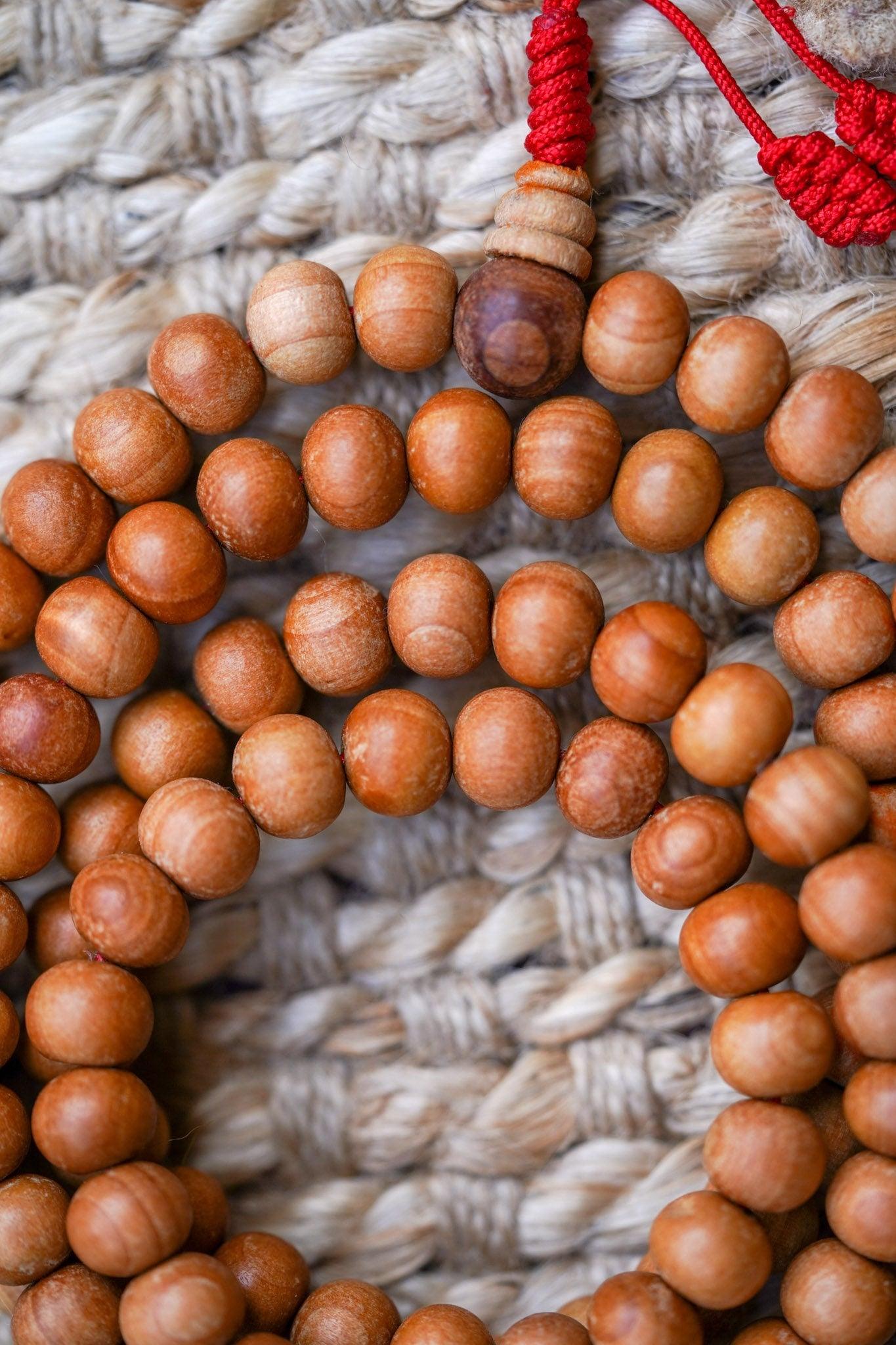 108 Beads Sandalwood Mala close up