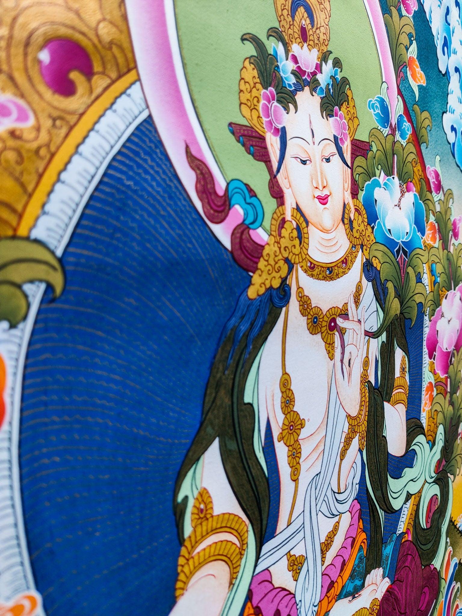 White Tara Thangka side view