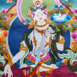White Tara Thangka made from natural color and gold