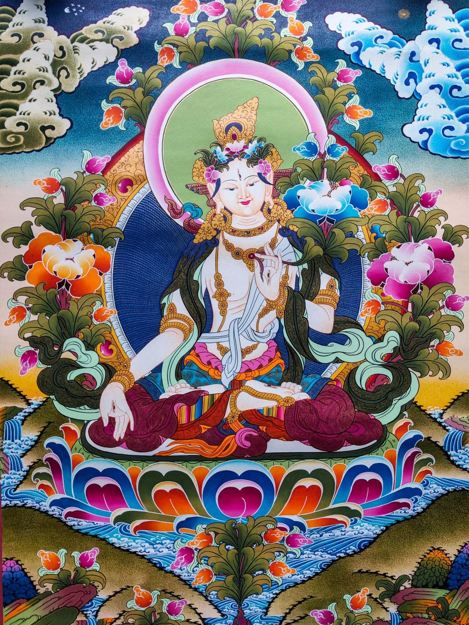 High quality White Tara Thangka
